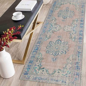 Medallion Turkish <b>Rug</b>: Beige & Blue <b>Boho</b> Indoor <b>Rug</b>,Chenille <b>Rug</b> - Product Image 4