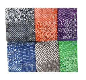 Modern Geometric Pattern <b>Kantha</b> <b>Quilt</b> Bedspread Handcrafted Eco-Friendly Washable for Cozy Home & Hotel Use - Product Image 1