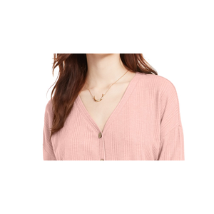 Camicetta Corta in Raso Rosa con Colletto Halter e Bottoni Frontali per Ragazze Hippie Rose, Taglia Grande, Casual, Tinta Unita, Ideale per la Primavera - Product Image 2