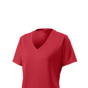 Camiseta ligera de moda de alta calidad con cuello en V para mujer, camisetas de manga corta de diseño personalizado, botón con borlas, secado rápido, ecológico - Product Image 3