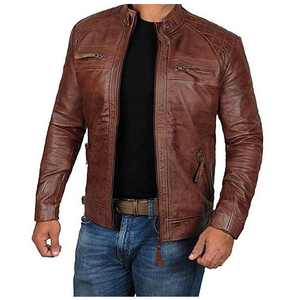 Nouvelle veste en cuir pour homme de haute qualité au design personnalisé, col rabattable, logo sur le devant, réversible, à capuche, imperméable - Product Image 3