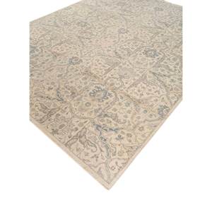 พรมขนสัตว์ถักมือขนาดใหญ่ลายเหรียญรางวัลสีเบจและสีน้ำตาลสำหรับตกแต่งห้องนั่งเล่น-Skwl-391 - Product Image 2