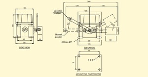 CMK CWLSA/2 Interrupteur de fin de course actionné par gravité de type contrepoids 40 ampères à réinitialisation automatique 2 contacts NC IP-55 interrupteurs à bouton-poussoir - Product Image 4