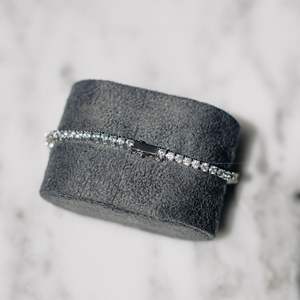 3Mm 925 Sterling Silver White Gold Plated Moissanite Tennis Bracelet <b>for</b> <b>Men</b> Hip Hop Style Customizable Gift Jewelry - Product Image 4