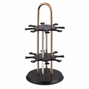 Armoire étagère à épices 2 niveaux étagères de rangement en fer support support couleur noire forme carrée support en argent ustensiles de cuisine multifonctionnel - Product Image 6