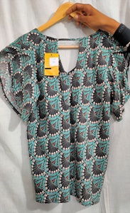 Blusa informal de manga corta de rayón para mujer, Tops estampados a la moda para verano, precio con descuento del fabricante líder - Product Image 3