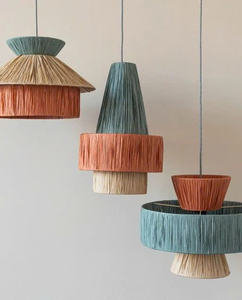 Wholesale Midcentury Design Jute Lamp <b>Shade</b> <b>Vintage</b> Color HANGING Home Decoration for Living Room Iron Body - Product Image 5