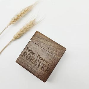 Handmade Wooden Organizer Ring Box with Secure <b>Magnetic</b> Closure for Engagement Rings - Product Image 2