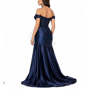 Robe de soirée longue pour femme, épaules dénudées, design personnalisé, couleur et taille sur mesure, vente en gros, sans manches - Product Image 6