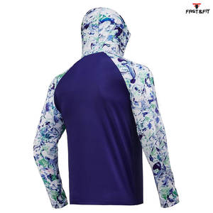 Sudaderas con capucha de pesca de manga larga de secado rápido Material de poliéster Spandex Hombres Sudadera CON CAPUCHA DE PESCA ajustada personalizada - Product Image 5