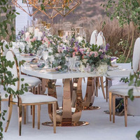 Nouveau design de luxe Table de mariage de forme S et ronde Tables et chaises de mariage pour salle d'hôtel pour événement
