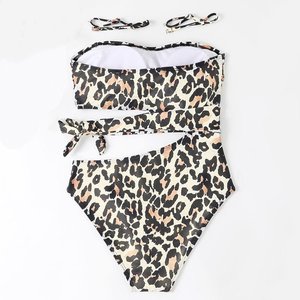 Best Trending Women <b>Plus</b> <b>Size</b> Three Piece Swimsuit <b>Bikini</b> Backless Animal Print High Waist Breathable Quick Dry Summer Beach - Product Image 2