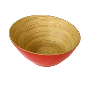 Cuenco de bambú hilado redondo rojo OEM de estilo agradable para servir alimentos, utensilios de cocina ecológicos, cuenco para servir al por mayor de Vietnam - Product Image 2