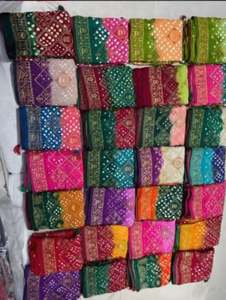 Sari en soie Gajji avec broderie Gotta Patti à la main, dernière collection, sari en soie Gajji avec travail Gotta Patti à vendre par l'exportateur - Product Image 4