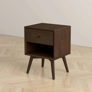 Caroline Mid Century Modern Style Night Stand Made Of Solid Teak &lt;b&gt;Wood&lt;/b&gt; With &lt;b&gt;Dark&lt;/b&gt; Brown Color For Bedroom Furniture - Product Image 4