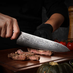 Vente en gros Couteau de chef damas personnalisé de haute qualité OEM Couteaux de cuisine Couteau en acier inoxydable à haute teneur en carbone avec manche noir - Product Image 6