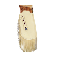 Maßgefertigte Cowgirl-Chaps, handgefertigt, mit Werkzeugverziertem Design, Western-Stil, aus echtem Leder, mit Schnallenverschluss
