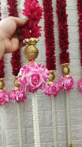 Guirnalda de jazmín Artificial de tela sintética, cadena de ramo de rosas, recién llegado, boda del sur de la India, despedida de soltera, Diwali, Año Nuevo - Product Image 4