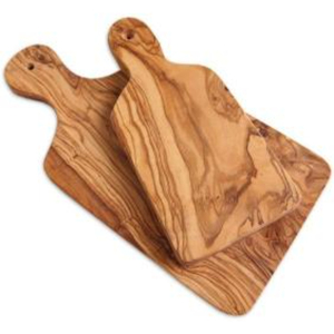 Tabla de cortar hecha de madera de olivo con mango, tabla de cortar de verduras y frutas, suministros para restaurantes y hoteles a buen precio - Product Image 1