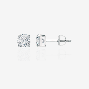 Ensemble de broches en diamant Moissanite coupe coussin certifié IGC incolore VVS1 clarté plaqué rhodium boucles d'oreilles en argent sterling - Product Image 2