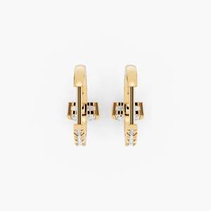 Boucles d'oreilles créoles SHREYA DIAM en diamant taille cœur, plaqué or 10K, sertissage clos tendance, bijoux romantiques pour mariage pour femme - Product Image 4