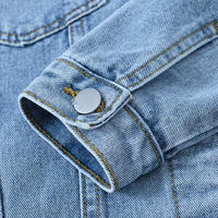 Veste en jean respirante de haute qualité en polyester/coton avec motif lettres personnalisé, col rabattu et boutons recouverts pour homme