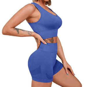 Conjunto de Yoga Sexy de alta calidad, ropa deportiva sin costuras, mallas de Yoga para mujer, logotipo personalizado, conjunto de Fitness para gimnasio sin costuras - Product Image 1