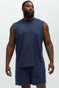 Moda personalizada verano Color sólido manga de los hombres menos chaleco y pantalones cortos deportes Casual verano gimnasio desgaste hombres conjunto de dos piezas - Product Image 4