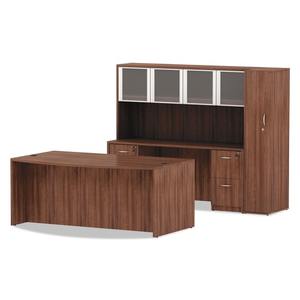Alera Valencia Series Bow - Mueble de recepción moderno con frente en arco, color nogal, 71 pulgadas. X 41.38 Pulgadas X 29.63 Pulgadas 71 Pulgadas X 41.38 Pulgadas X 29.63 Pulgadas - Product Image 6