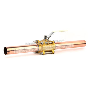 Válvula de bola de gas medicinal de 3 piezas y 600 PSI con extremos de tubo extendidos ANSI/CE, limpia y envasada, para oxígeno/N2O/CO2, válvula de gas de latón - Product Image 3