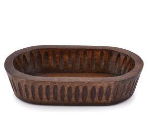 Bougie en bois bol à pâte rustique décoratif bols à pâte en bois sculpté à la main bols décoratifs de table - Product Image 3