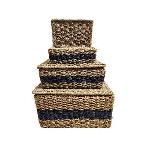 Bán Buôn Hot Bán Nhỏ Dệt Wicker Lưu Trữ Thùng Với Nắp Chất Lượng Cao Tự Nhiên Đay Cỏ Sỏi Rơm Lưu Trữ Giỏ Với Nắp - Product Image 3