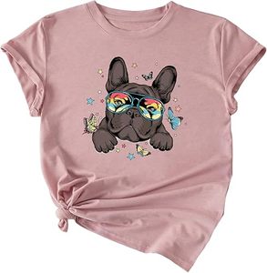Imprimé mignon sur la taille T-shirts graphiques mignons pour femmes Cartoon Casual Summer Tops T-shirts à manches courtes - Product Image 4