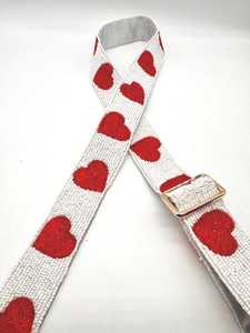 Sangle de sac à main en perles de coeur Sangle de sac réglable Sangle de sac transparente Sangle de sac en perles de coeur - Product Image 3