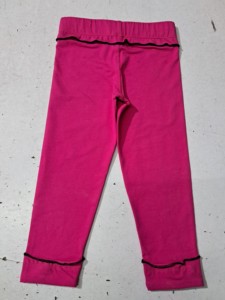Leggings de jazmín de algodón de la mejor calidad para niñas, estilo dulce con dobladillo en contraste, tobillos colgantes de perlas disponibles, hermoso Color rosa - Product Image 4
