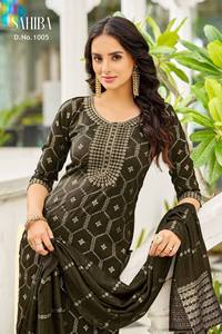 Costume Salwar en tissu viscose pur indien pakistanais tendance, dernier modèle exclusif, vêtements fantaisie pour femmes, tenue de fête, mariage, décontractée - Product Image 2