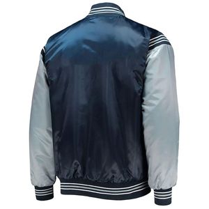 Chaqueta Universitaria Personalizada de Primavera para Equipos, Unisex, de Satén y Spandex/Poliéster, Venta al Por Mayor OEM |   Cierre de cremallera transpirable con logo de béisbol - Product Image 6