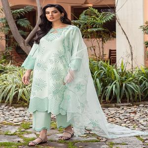 ชุดเดรสสุภาพสตรี _ นักออกแบบสุภาพสตรีชุดสนามหญ้าพิมพ์พร้อมสนามหญ้าชุด Dupatta ชิ้นชุดแบรนด์คลาสสิก UnStitched และ Stitch - Product Image 1