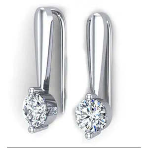AAA+ Quality 2.14Ct Vvs-1+.Ice White Real Moissanite Diamond <b>Dangle</b> <b>Silver</b> <b>Earrings</b> Cus-Jew41 - Product Image 1