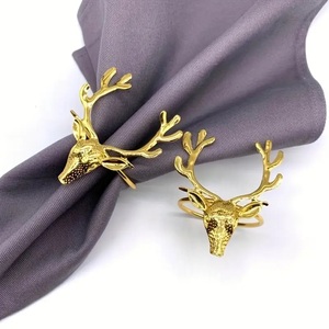 Personnalisez le métal plaqué or meilleur design rond de serviette vaisselle accessoires décoratifs anneaux de serviette or royal. - Product Image 3