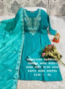 ผ้ามัสลินแท้พร้อมกางเกง Kurti และผู้ส่งออกทั่วโลกจากนักออกแบบใหม่ล่าสุด - Product Image 3