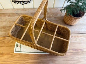 Vintage <b>Wicker</b> Rattan Eco-Friendly Handmade Storage <b>Baskets</b> Bottle <b>Basket</b> <b>Handle</b> Modern Multifunction Design Artex Green Earth - Product Image 3