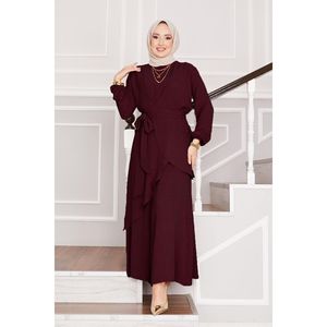 Motif décontracté Aerobin Modest Ensemble Hijab 2 pièces Bordeaux - Product Image 4