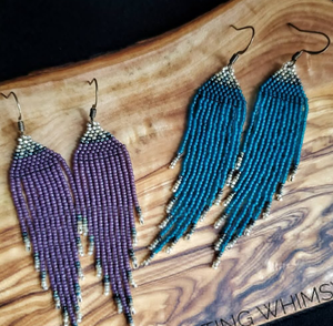High QualityBeaded Jewelry Fringe Tassel <b>Earrings</b> - Gold - Long - Product Image 2