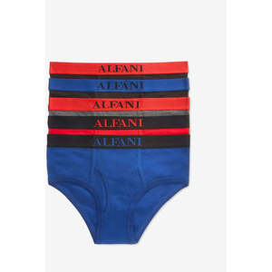 Alfani - Confezione da 5 Slip da Uomo in Cotone Fresco, Traspiranti, Blu, Taglia XXL, Boxer a Righe in Maglia di Qualità con Logo Blu in Vita, Ideali per l'Inverno - Product Image 1