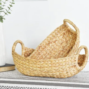 Panier-cadeau en jacinthe d'eau naturelle avec poignées tissées à la main du Vietnam, prix de gros - Product Image 3