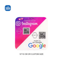 Plaque NFC personnalisée de haute qualité pour menu, plaque à bulles, étiquette de table, autocollant avec code QR pour Google et Instagram Follow