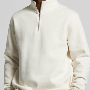 Pull-over à col montant avec logo personnalisé pour hommes, vêtements slim à col ras du cou en polaire à fermeture éclair 1/4 pour hommes - Product Image 1