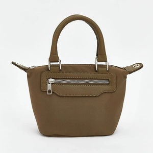 High Quality Women's PU Custom Logo Fashionable Zipper Shoulder <b>Handbag</b> <b>Canvas</b> Lining Factory Price - Product Image 1