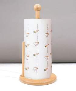 Porte-rouleau de papier de soie en bois décoratif fait à la main pour la maison salle de bain et cuisine - Product Image 6